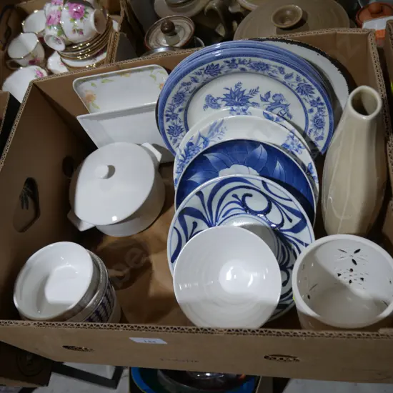 Blue and white china etc