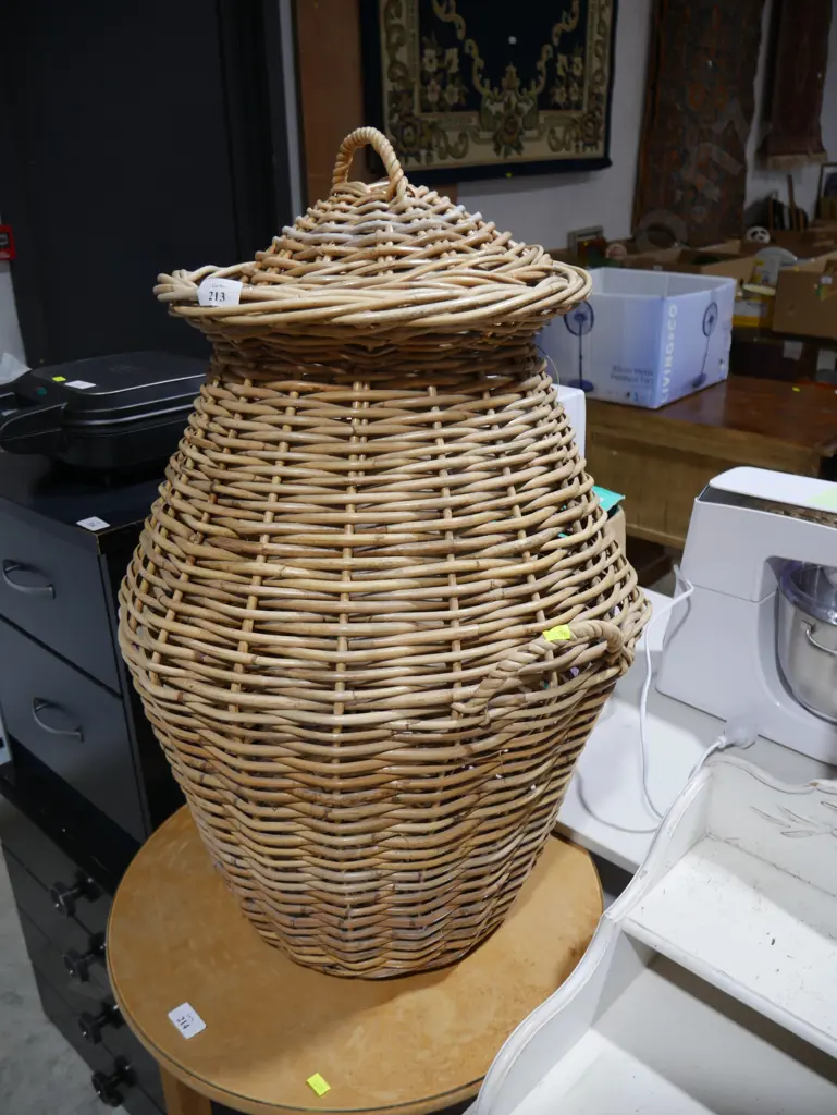 Cane lidded basket Image 1++