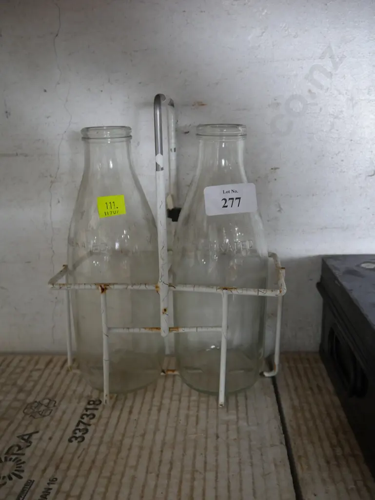 Milk bottles and crate Image 1++
