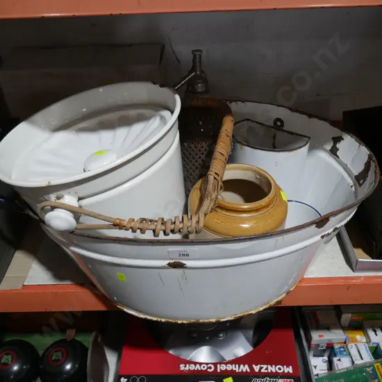Enamel bath and contents