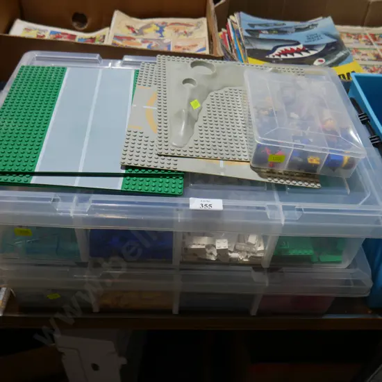 Two containers of assorted Lego