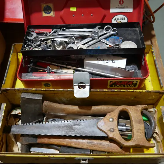 2 tool boxes and contents