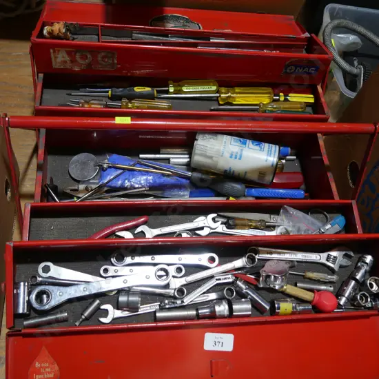 Red toolbox and contents