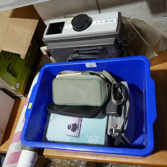 Slide projector and cameras
