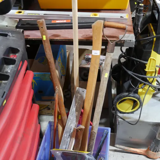 Axes, garden fork etc