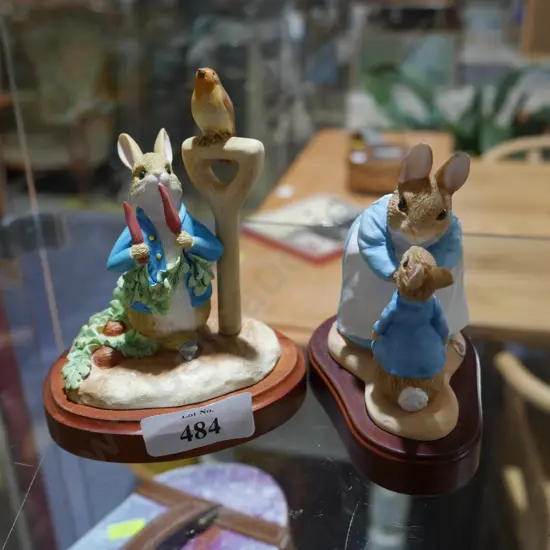 Two Peter rabbit ornaments