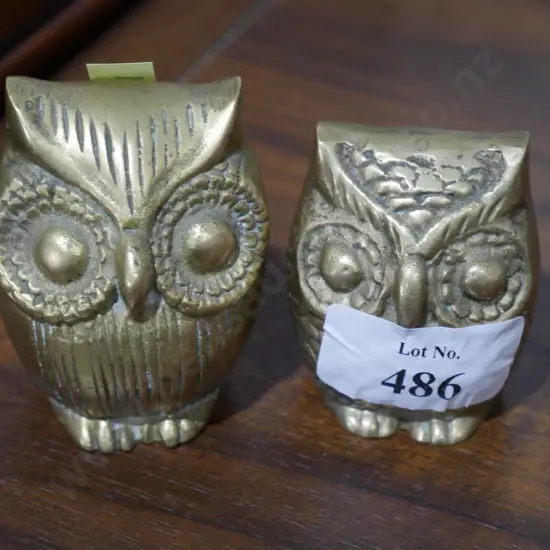 Brass owl ornaments