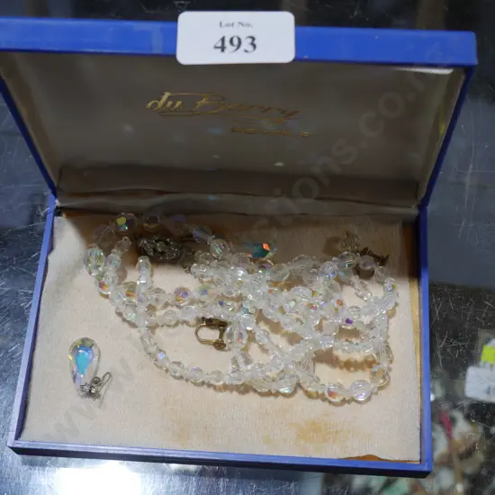 Crystal necklace and earrings