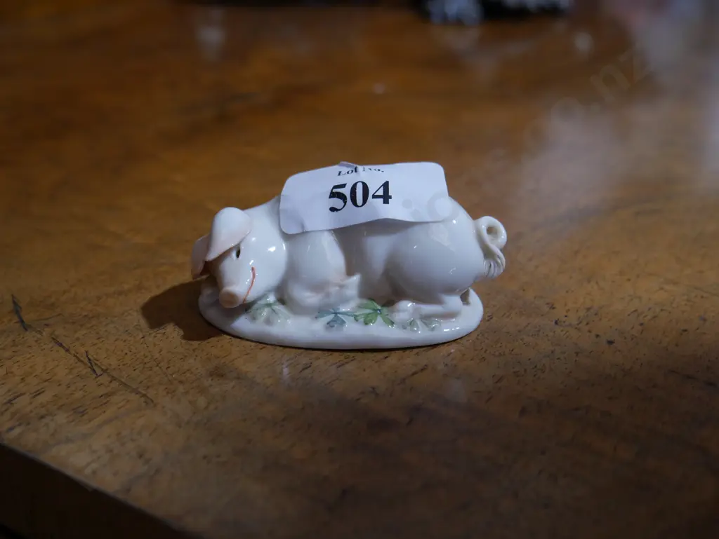 Nymphenberg sleeping pig figure Image 1++