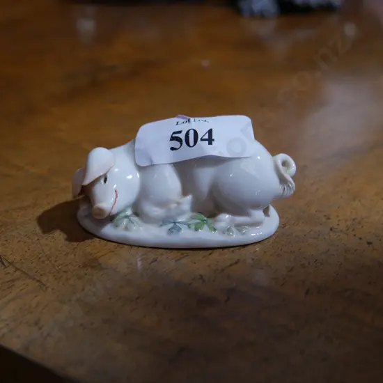 Nymphenberg sleeping pig figure