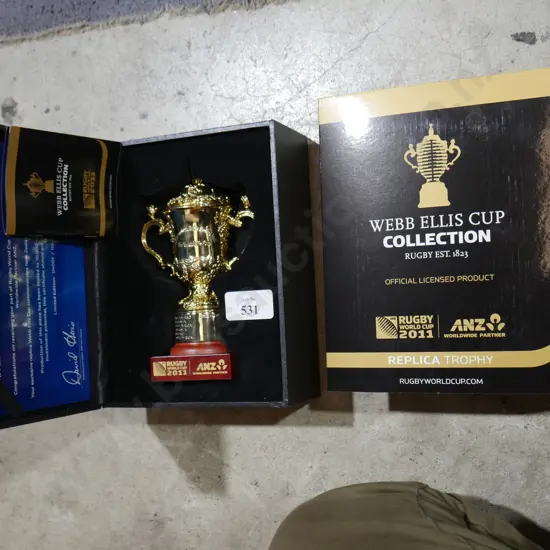 Boxed Webb Ellis trophy cup 2011 Rugby World cup