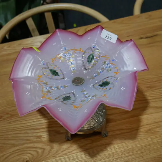Antique pedestal bowl centerpiece