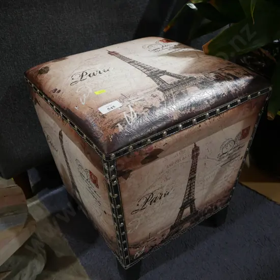 Paris print storage stool etc
