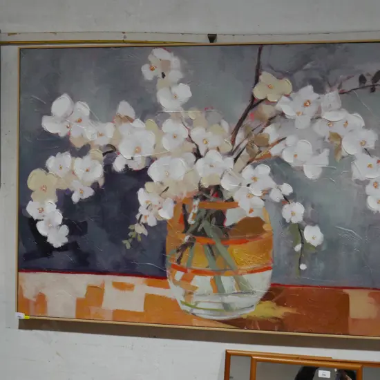 Large floral oil painting