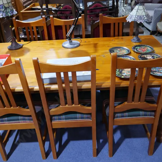 Dining table and six chairs