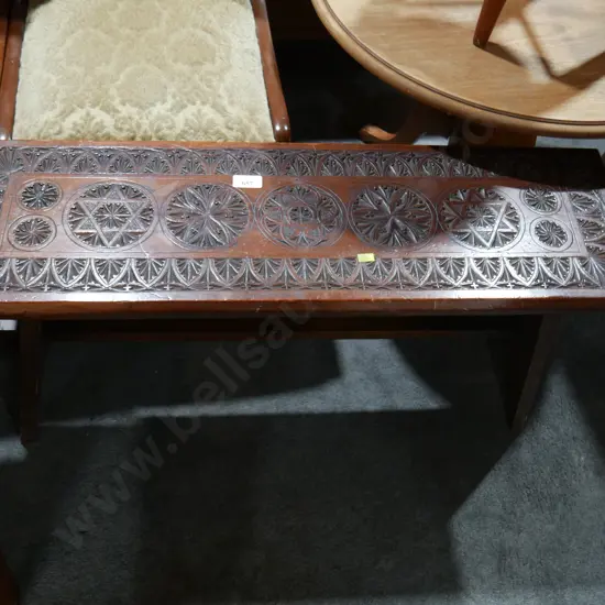 Carved top bench