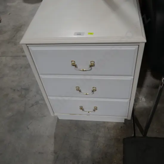 White bedside drawer