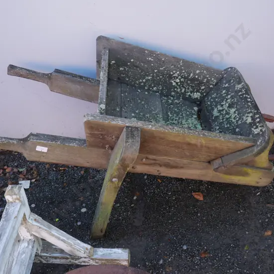 Wooden wheel barrow