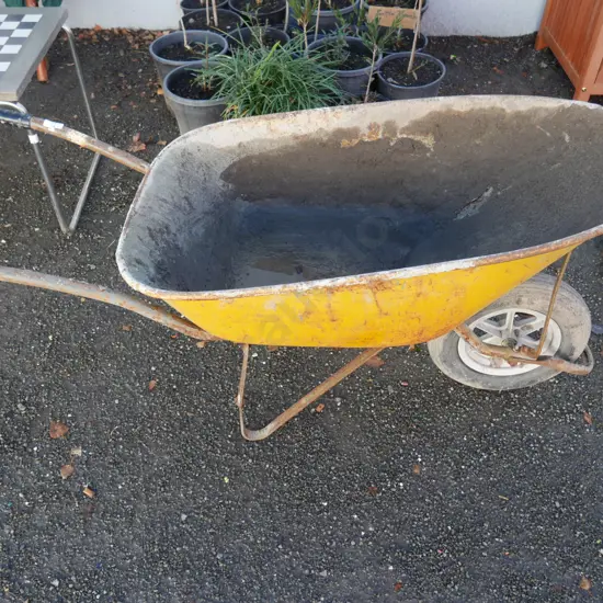 Yellow wheel barrow