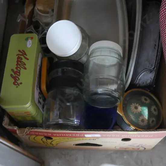 Jars, tins etc