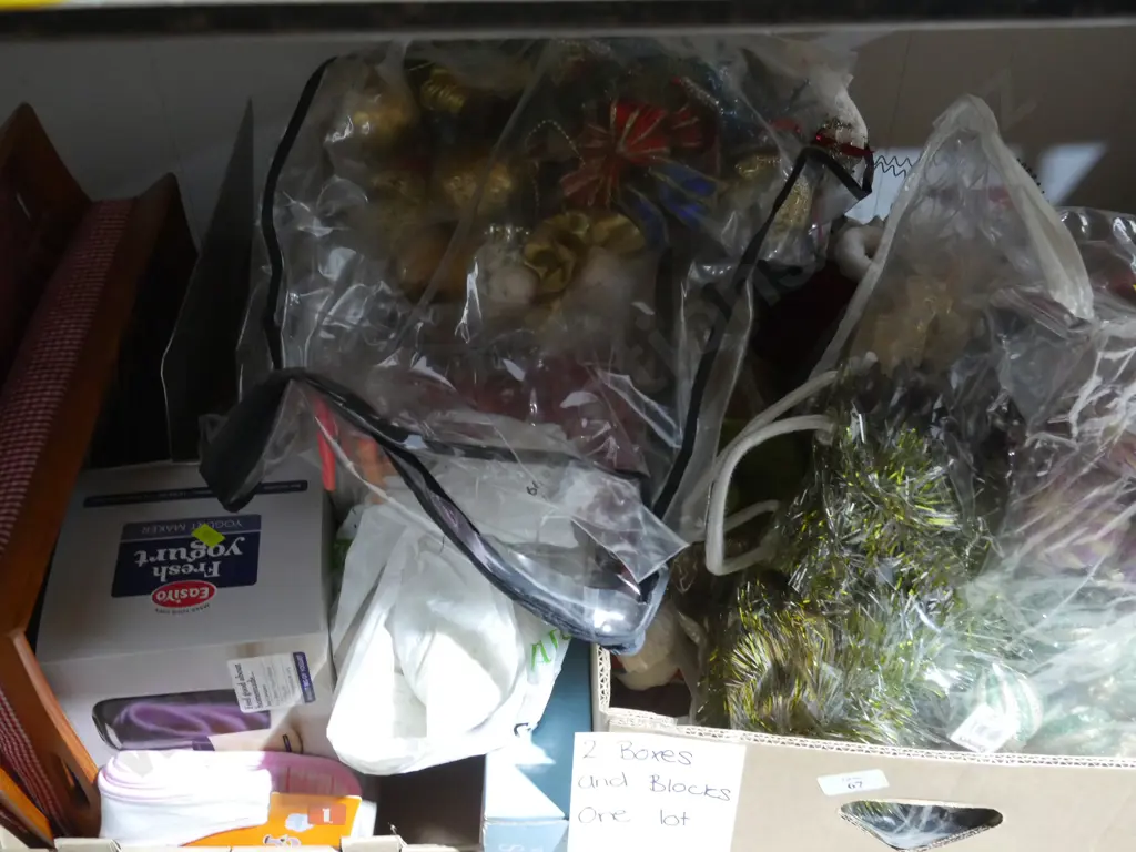 2 boxes Christmas decorations etc Image 1++
