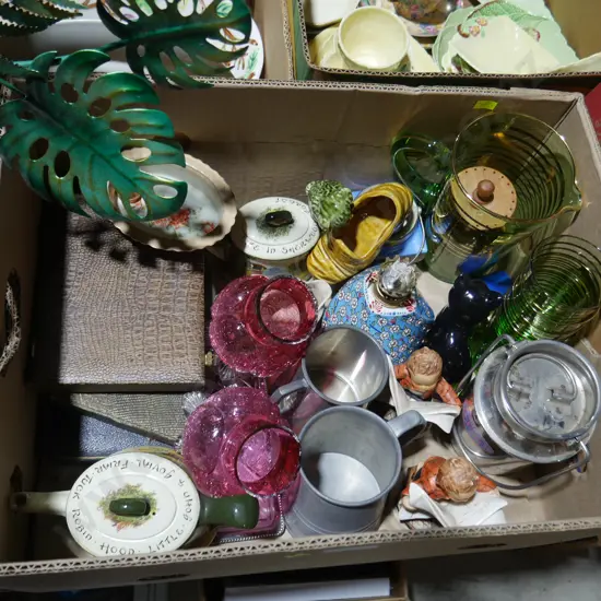Tea pots, cutlery sets etc