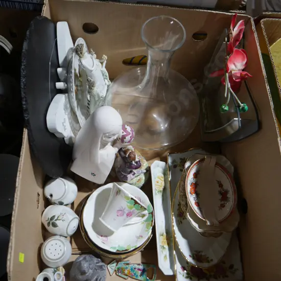 Glass vase, china etc
