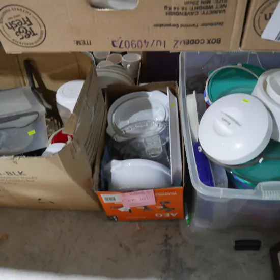 3 boxes of kitchenware