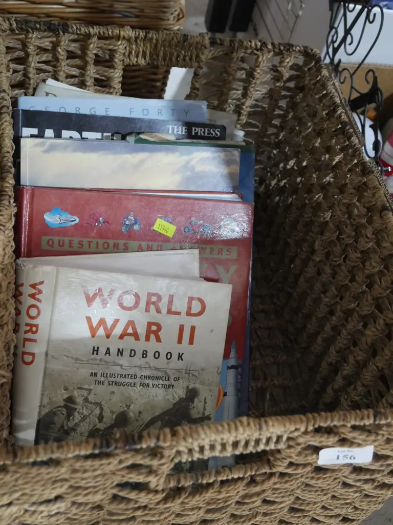 Wicker basket and books Image 1++