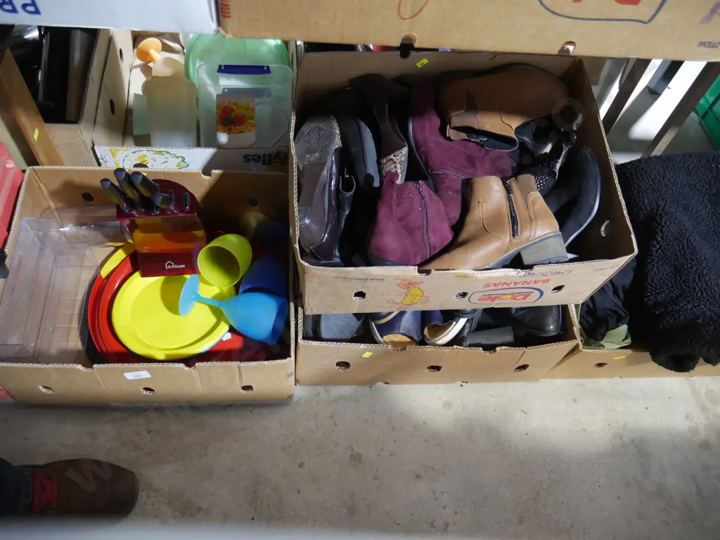 5 boxes of shoes and clothes Image 1++