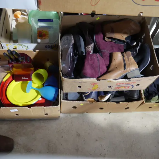 5 boxes of shoes and clothes