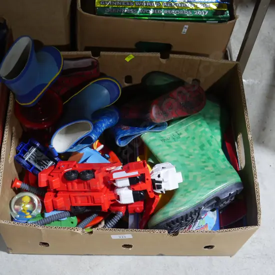 Children's gumboots, toys etc