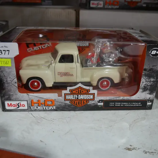 Model pickup truck and bike