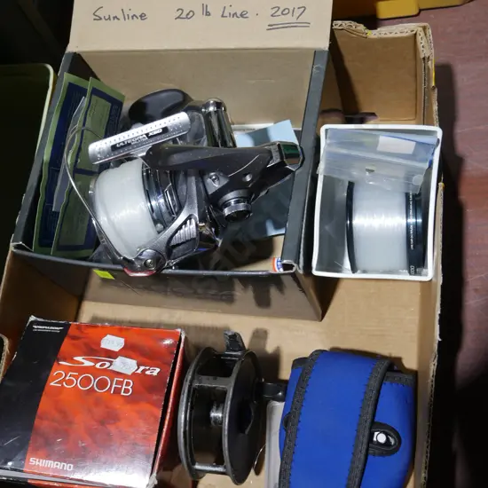 Assorted fishing reels