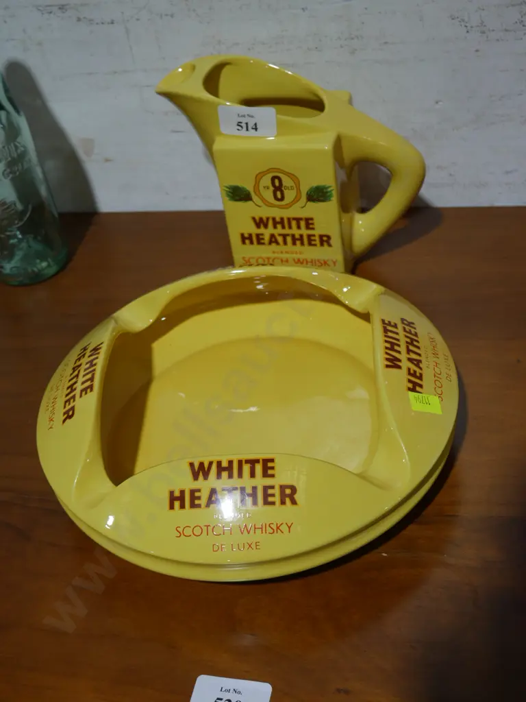 White Heather whiskey cigar tray and jug Image 1++