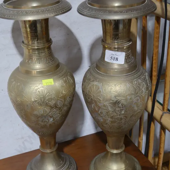 Two brass vases