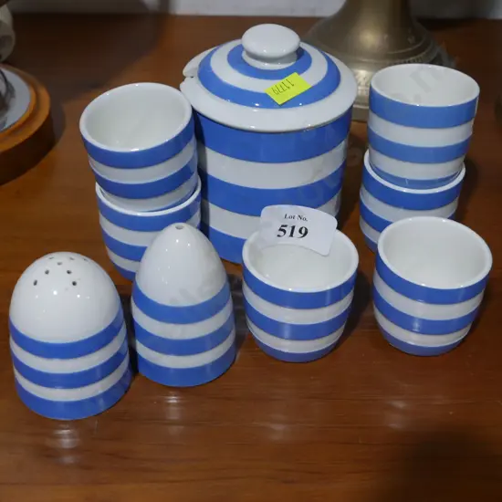 Assorted cornishware pieces