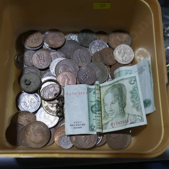 Assorted coins and notes