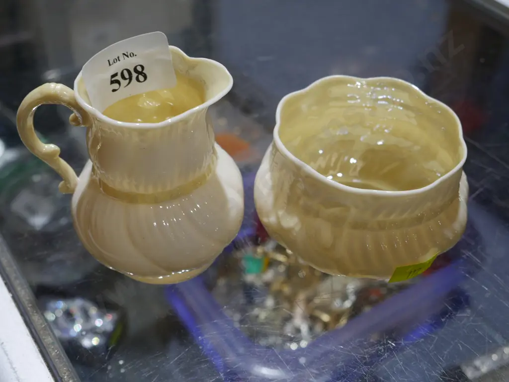 Belleek jug & bowl Image 1++