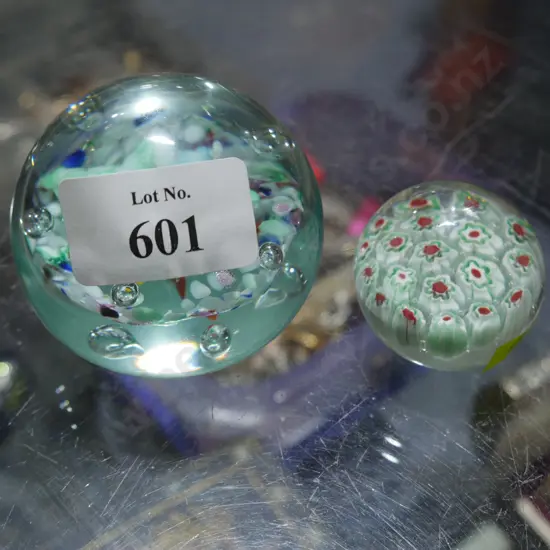 Two glass paperweights