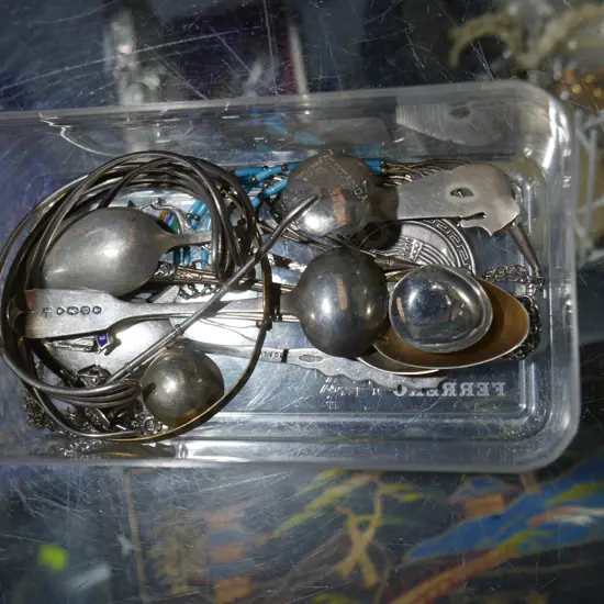 Assorted sterling silver spoons etc, 126g
