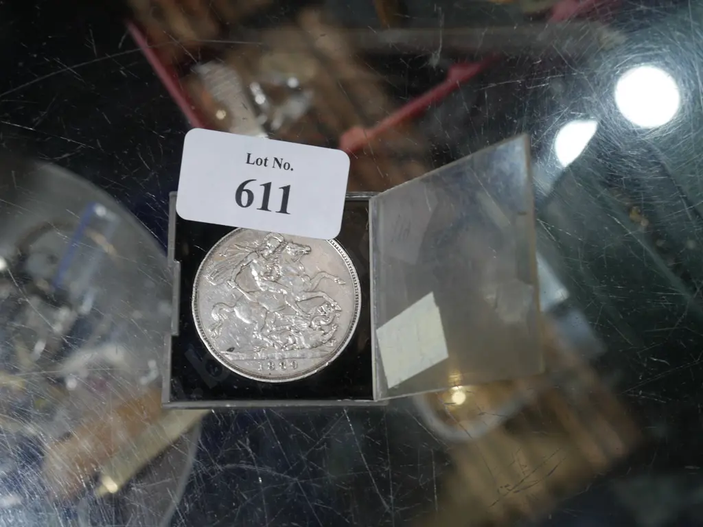 1889 silver British Crown coin Image 1++