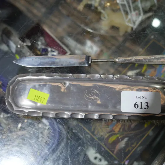 Sterling silver backed brush etc