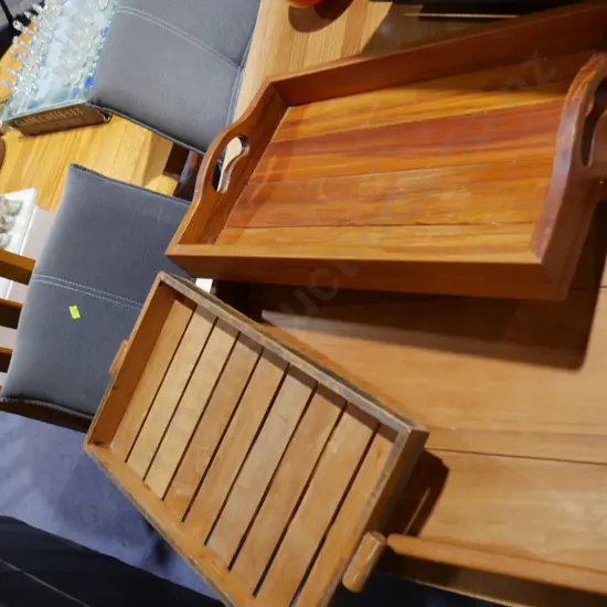 3 wooden serving trays