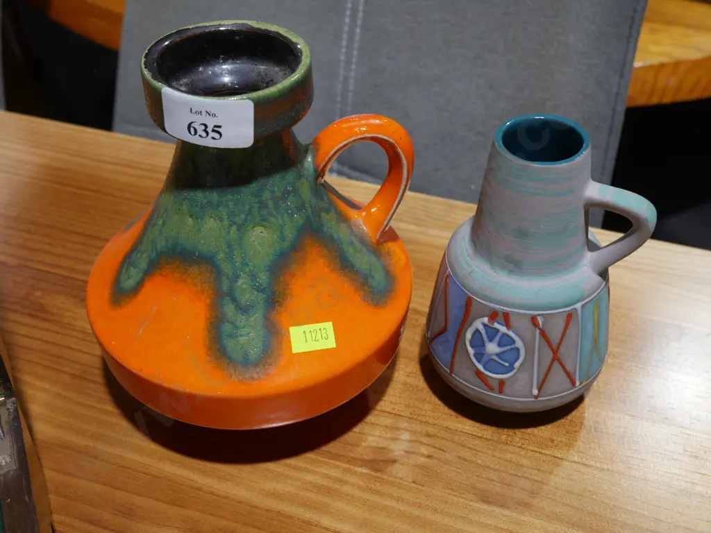 2 German pottery jug vases Image 1++