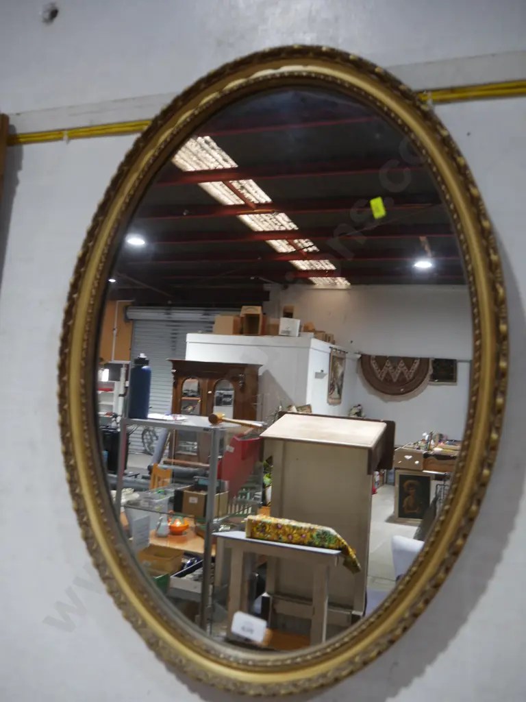 Oval gilt frame wall mirror Image 1++