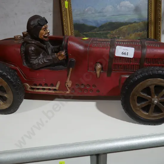 Bugatti racing car with driver