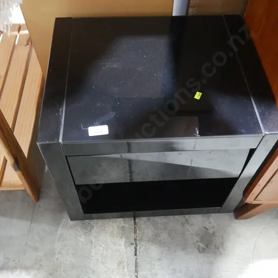Black bedside cabinet