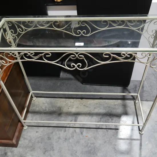 Glass top hallway table