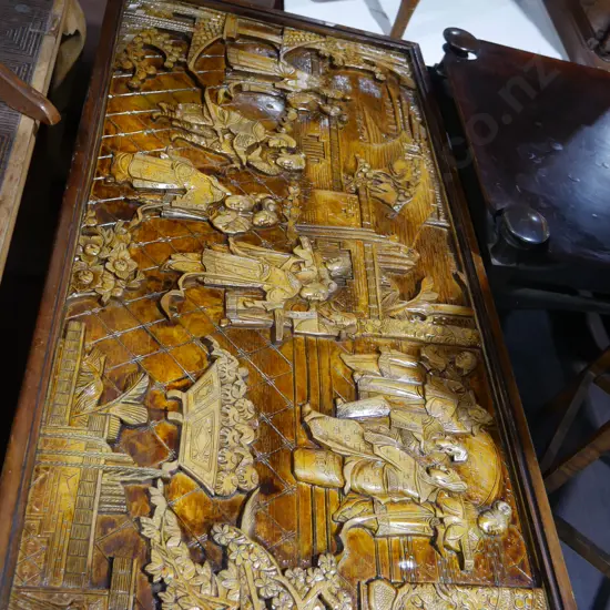Chinese carved coffee table - no glass